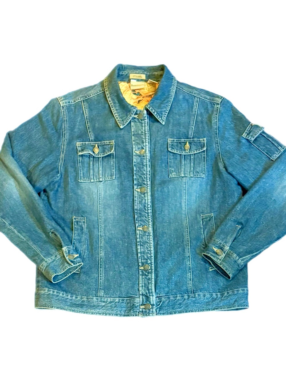 Denim Jacket by Ruff Hewn-Blue Jean Jacket for Men L
